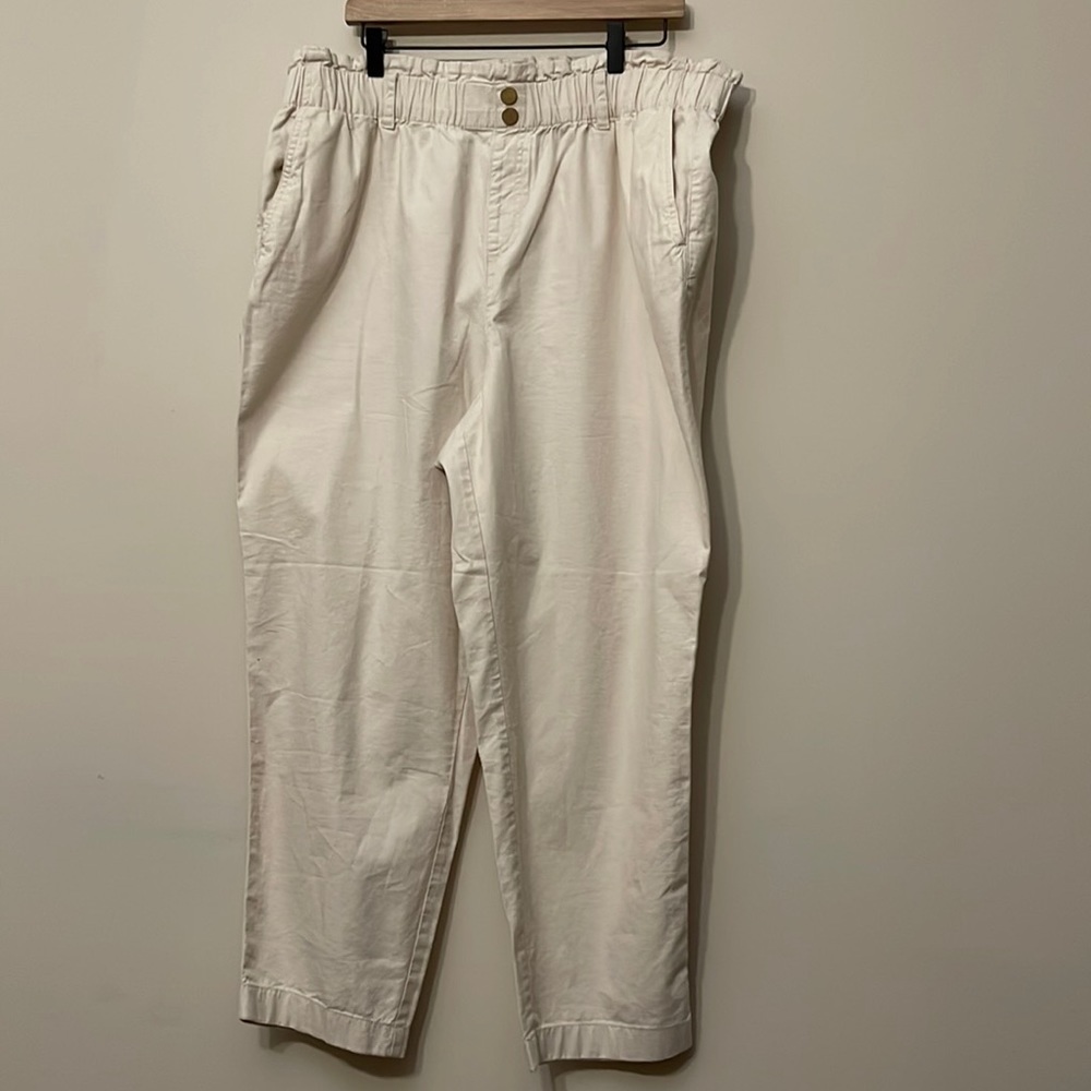 Loft | High Rise Straight Ruffle Pants